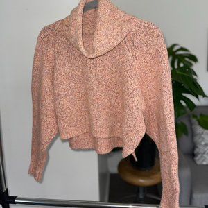Cropped Turtle Neck Knit Sweater